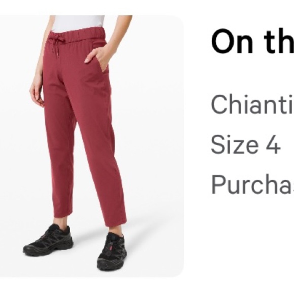 Lululemon On the fly 7/8 jogger / pants - size 4 EUC